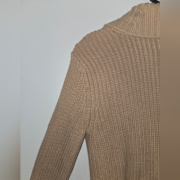 ​LAUREN Ralph Lauren Petite P/M Buckle Shawl Collar Cardigan Sweater Tan - Picture 4 of 7